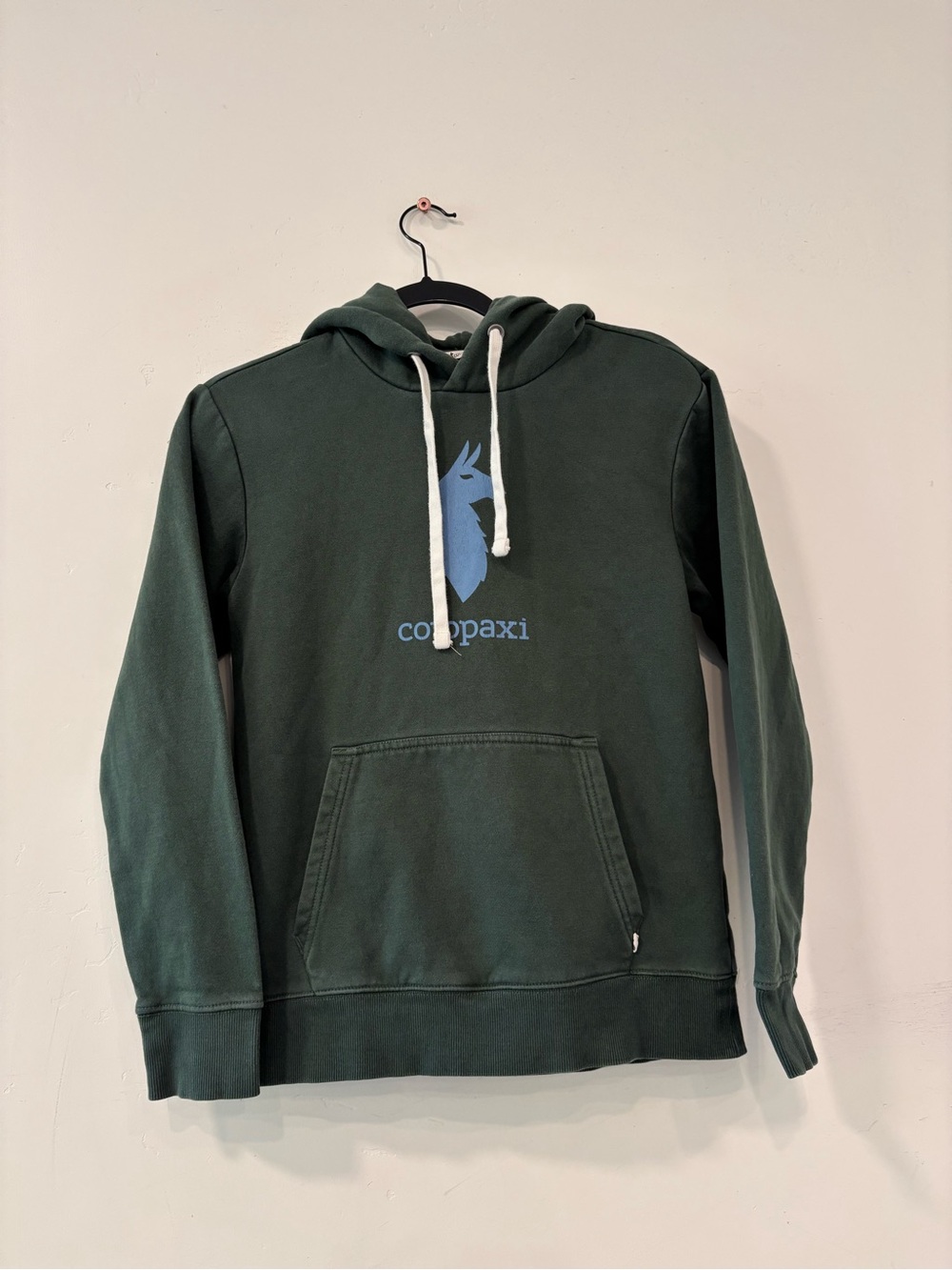 Cotopaxi Llama Logo Hoodie Olive Green Organic Cotton Blend Mens XS Do Good